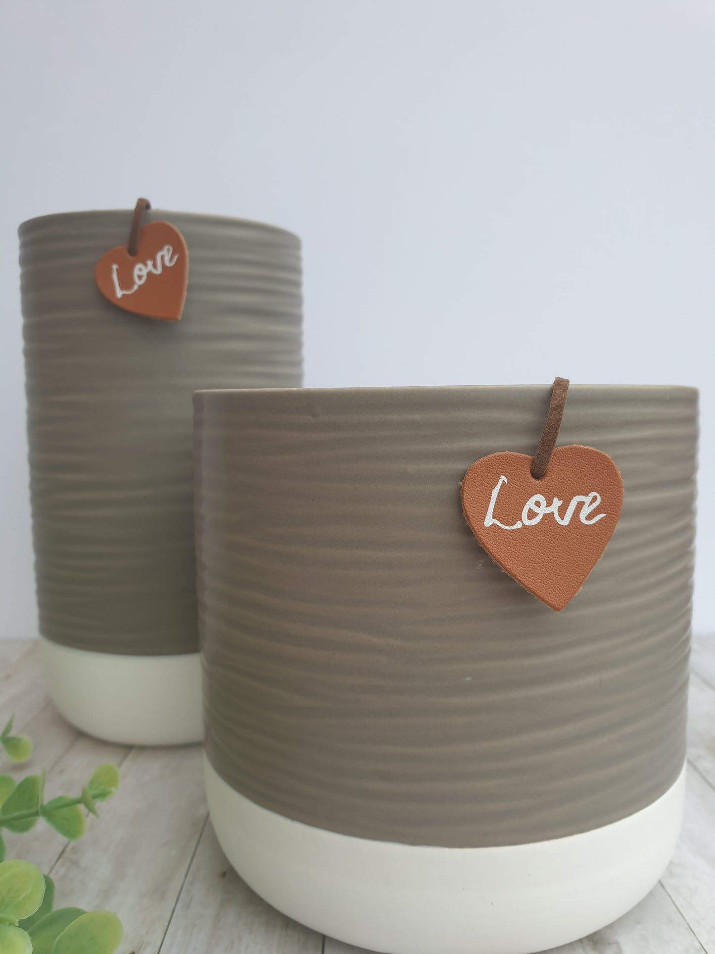 Ceramic Ridged Two Tone Pots