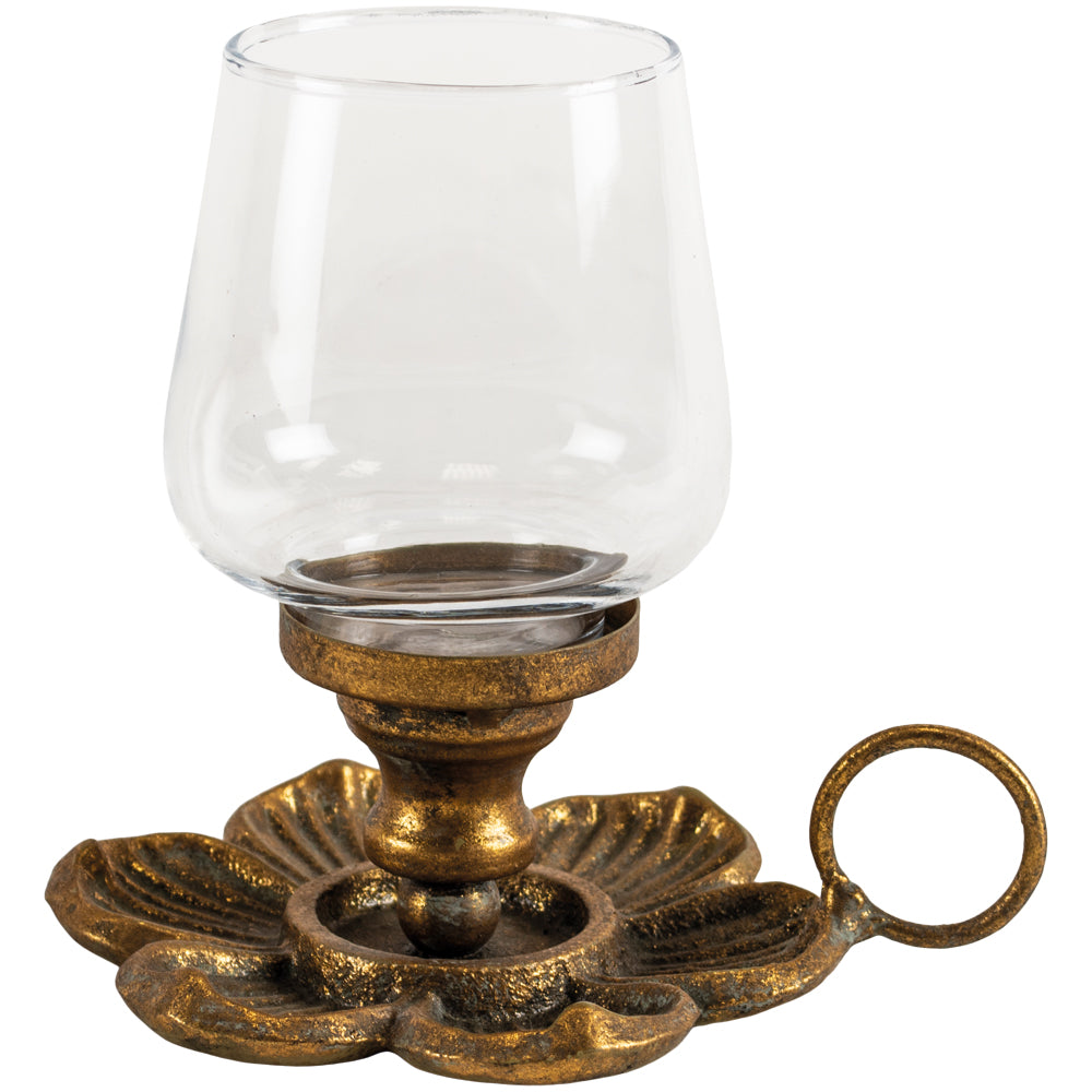 Brass Chamberstick Style Lantern